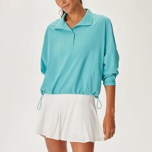 OUTDOOR VOICES SolarCool Tourist Cropped Pullover | Coastal Shade (Blue) | XS